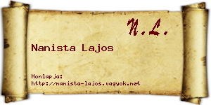Nanista Lajos névjegykártya